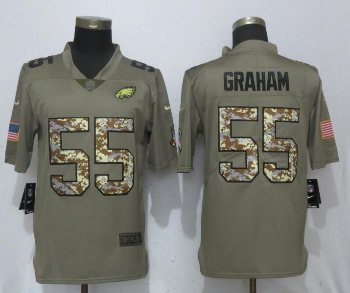 Men Philadelphia Eagles #55 Graham Olive Camo Carson Salute to Service Nike Limited NFL Jerseys->women nfl jersey->Women Jersey